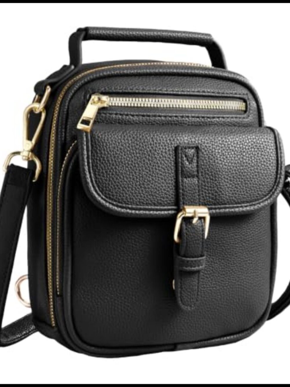 Vegan Leather Crossbody Bag for Women with 2 Straps Small Messenger Bag Anti
